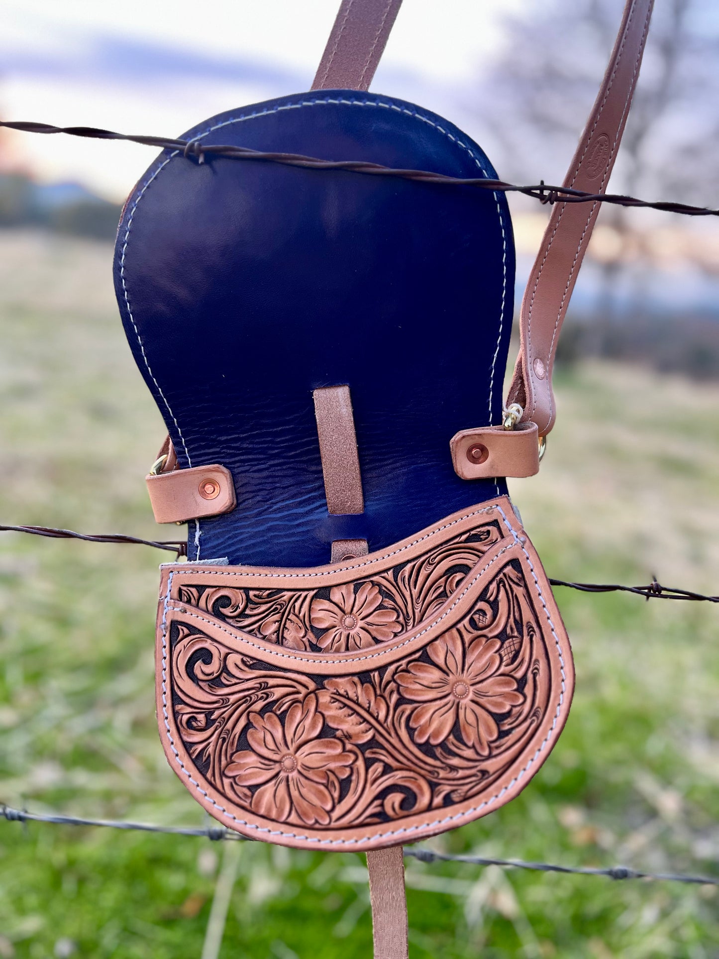 Tooled Saddle Bag Purse