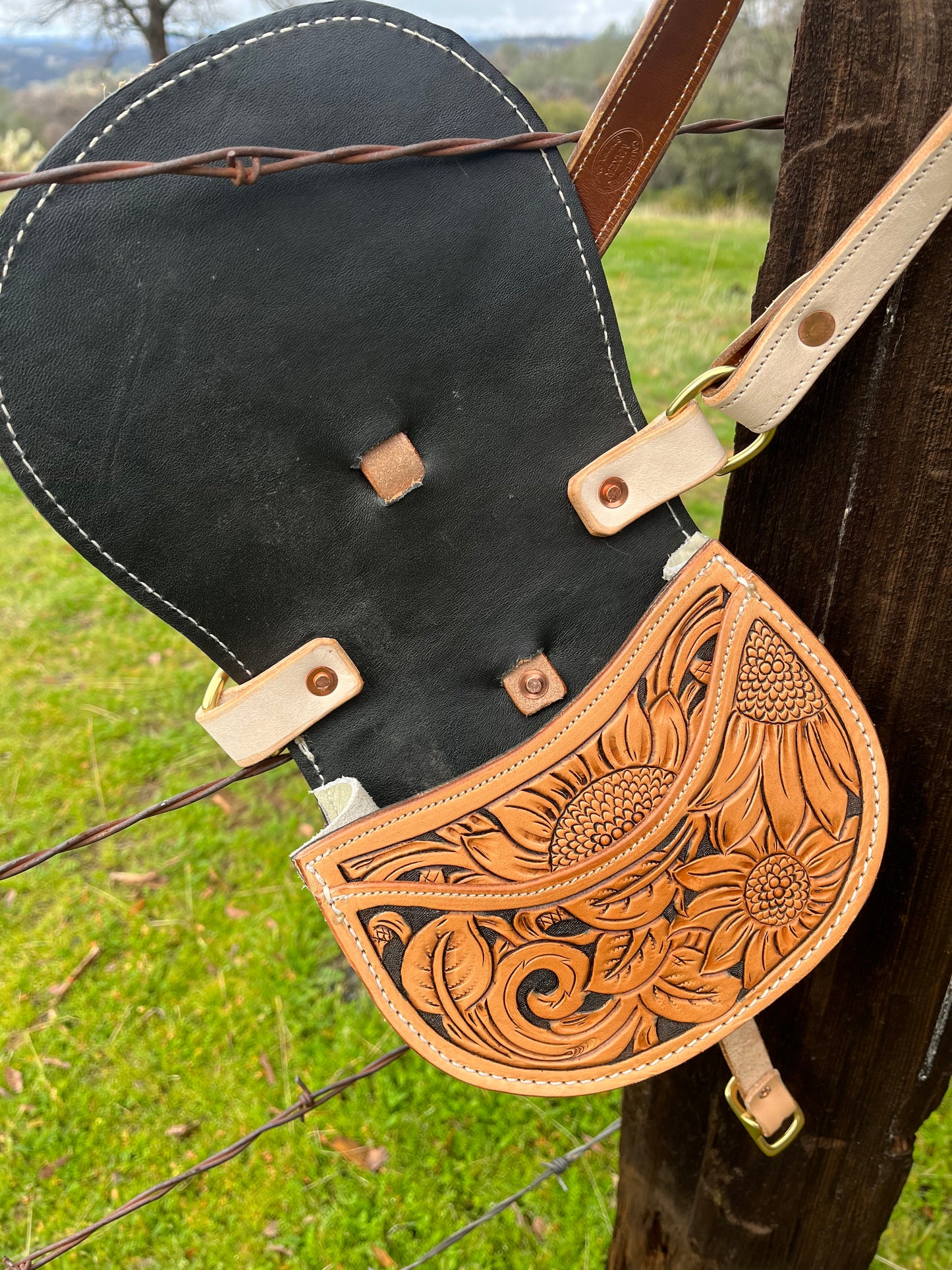 Tooled Saddle Bag Purse