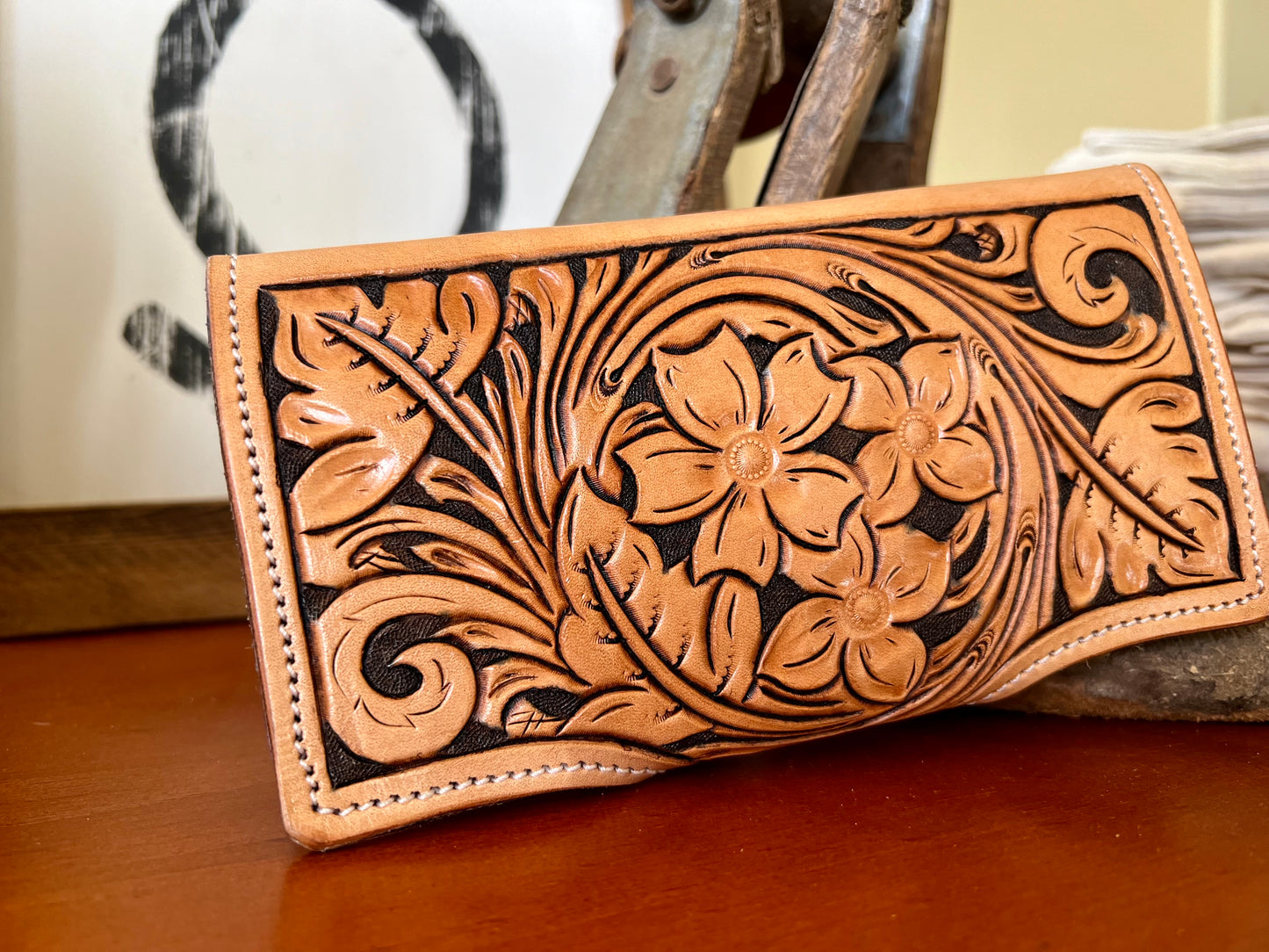 Floral Tooled Women’s Wallet